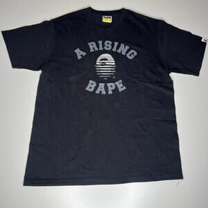 BAPE A Bathing Ape T-Shirt Men’s Size L Black “A‎ Rising Bape” Graphic Tee Japan